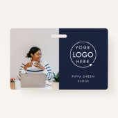 ネイビーIDカード |トレンディーモダン社員の青 バッジ (正面)