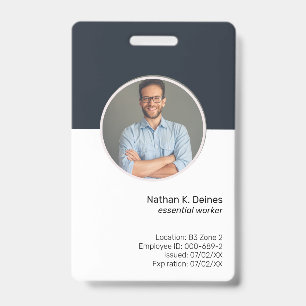 ネイビーID  社員の写真ID会社のセキュリティ バッジ