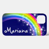 ネイビーipadケースにレインボーを命名 Case-Mate iPhoneケース (裏面 (横))