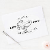 ネイビーLDO/CWOロゴ 楕円形シール (封筒)