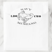 ネイビーLDO/CWOロゴ 楕円形シール (バッグ)