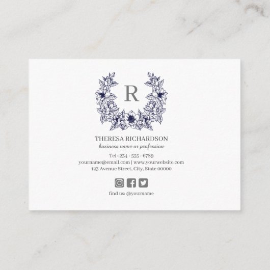 ネイビーMagnoliaリースご購入ありがとうございます エンクロージャーカード (裏面)