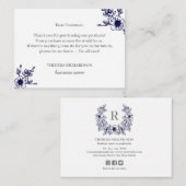 ネイビーMagnoliaリースご購入ありがとうございます エンクロージャーカード (正面/裏面)