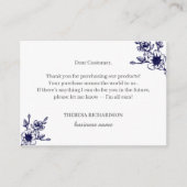 ネイビーMagnoliaリースご購入ありがとうございます エンクロージャーカード (正面)