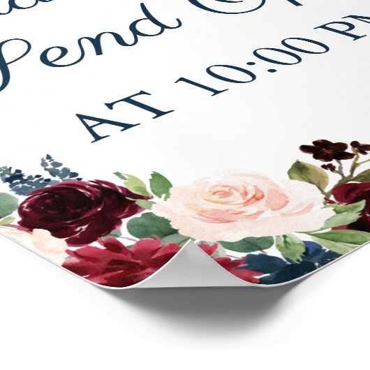 ネイビーMarsalaフローラスパークラー送信サインポスター ポスター (角)