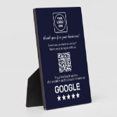 ネイビーQRコード | Google Business Reviewの表示 フォトプラーク (側面)