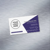 ネイビーQRプロフェッショナル企業のモダン マグネット名刺 (インサイチュ)