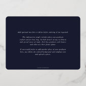 ネイビーRNカドゥセウス卒業写真発表 箔招待状 (裏面)