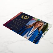 ネイビーRNカドゥセウス卒業写真発表 箔招待状 (回転した状態)