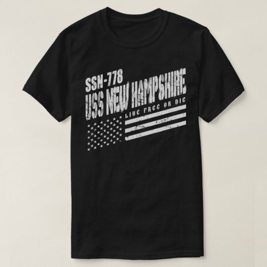 ネイビーUSSニューハンプシャーSSN 778米国潜水艦サブマール Tシャツ (デザイン正面)