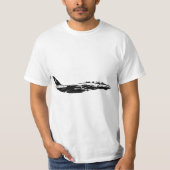 ネイビーVF-103ジョリーロジャースF-14雄型航空機 Tシャツ (正面)