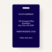 ネイビ企業のー従業員の写真IDセキュリティバッジ バッジ (裏面)