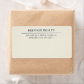 ネイビ伝統的ーエレガントブルーアイボリー出荷 ラベル (インサイチュ)