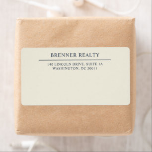 ネイビ伝統的ーエレガントブルーアイボリー出荷 ラベル