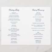 ネイビ伝統的ーブルーフォーマル結婚式 プログラム (裏面)