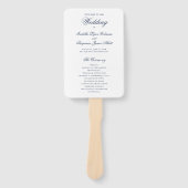 ネイビ伝統的ーブルーフォーマル結婚式 プログラム ハンドファン (正面)