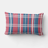 ネイビ伝統的ーレッドシェード（白） ランバークッション (裏面)