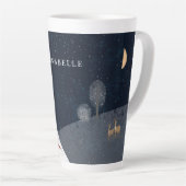 ネイビ伝統的ー素朴レッド冬季メリークリスマス カフェラテマグ (右アングル)