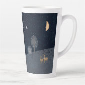 ネイビ伝統的ー素朴レッド冬季メリークリスマス カフェラテマグ (右)