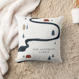 ネイビ伝統的ー素朴レッド冬季メリークリスマス クッション