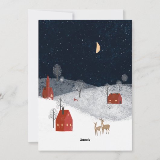 ネイビ伝統的ー素朴レッド冬季メリークリスマス シーズンカード (裏面)