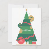 ネイビ伝統的ー素朴レッド冬季メリークリスマス シーズンカード (正面)