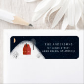 ネイビ伝統的ー素朴レッド冬季メリークリスマス ラベル (インサイチュ)