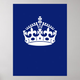 ネイビ保ーブルーのCalm Crownアイコン ポスター