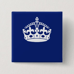 ネイビ保ーブルーのCalm Crownアイコン 缶バッジ