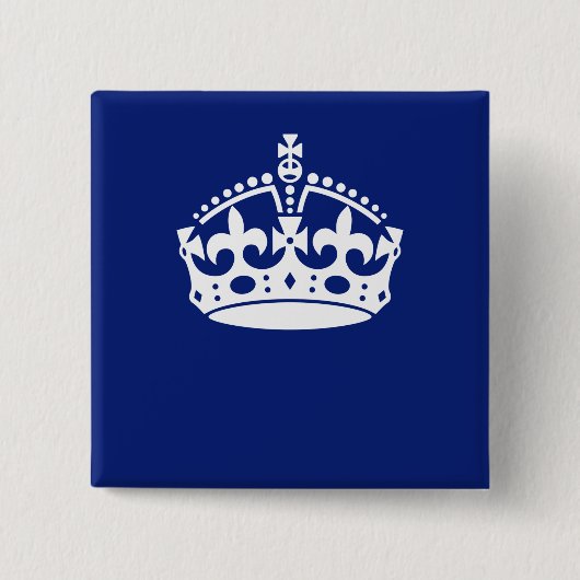 ネイビ保ーブルーのCalm Crownアイコン 缶バッジ (正面)
