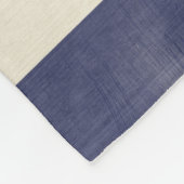 ネイビ動揺してーブルワイドストライプパターン フリースブランケット (角)