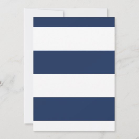 ネイビ名門私立校風のーブルー夫人のBrush Script結婚の 招待状 (裏面)