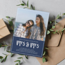 ネイビ名門私立校風のーブルー夫人のBrush Script結婚の