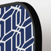 ネイビ名門私立校風のー白八角形1グラム ピックルボールラケット (左詳細)