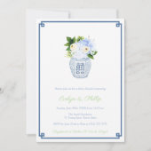 ネイビ名門私立校風のー&チャートレーズボーイベビーシャワーパーティー 招待状 (正面)