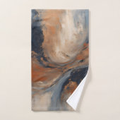 ネイビ渦巻形のーブルオレンジライトブルーマーブル バスタオルセット (ハンドタオル)