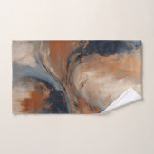 ネイビ渦巻形のーブルオレンジライトブルーマーブル バスタオルセット (ハンドタオル)