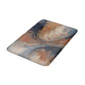 ネイビ渦巻形のーブルオレンジライトブルーマーブル バスマット (アングル)