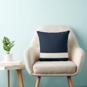 ネイビ無地のーブルー(白い下ストライプ部) クッション (椅子)