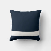 ネイビ無地のーブルー(白い下ストライプ部) クッション (裏面)