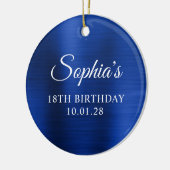 ネイビ王室のーフェイクブルーフォイル18誕生日写真 セラミックオーナメント (左)