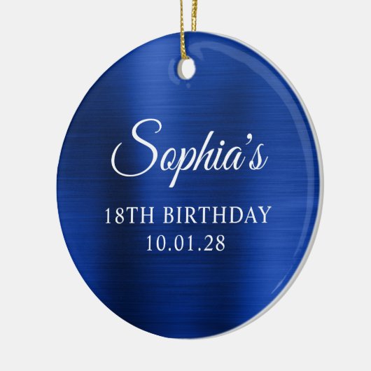 ネイビ王室のーフェイクブルーフォイル18誕生日写真 セラミックオーナメント (左)