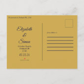 ネイビ王室のーブルエレガントー金ゴールド 案内ポストカード (裏面)