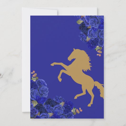 ネイビ王室のーブルーバラウエスタンチャロキンセニェラ 招待状 (裏面)