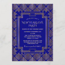 ネイビ王室のーブルー金ゴールド素晴らしギャツビー新年パーティー