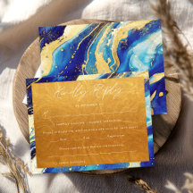 ネイビ王室のーブルー金ゴールド親切に結婚返信