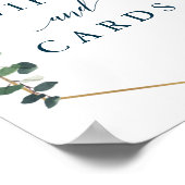 ネイビ王室のー結婚のサイン・ギフト ポスター (角)