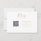 ネイビ王室のー結婚ブルーqrコードミニマル主義者 出欠カード (正面)