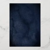 ネイビ王室のー金ゴールドエレガントバラスクリプトキンセアニェラ 箔招待状 (裏面)