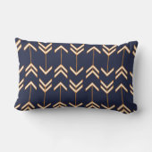 ネイビ男らしーブルオレンジアローパターン  ランバークッション (裏面)